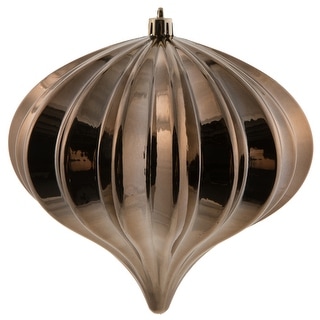 Vickerman 5.7" Mocha Shiny Onion Ornament, UV treated, Set of 3