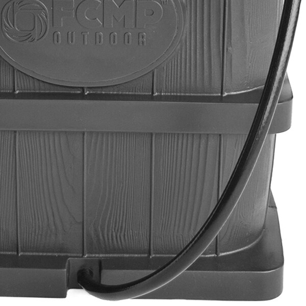 FCMP Outdoor WG4000-GRY Home Outdoor Wood Grain Rain Water Catcher Barrel, Gray - 20