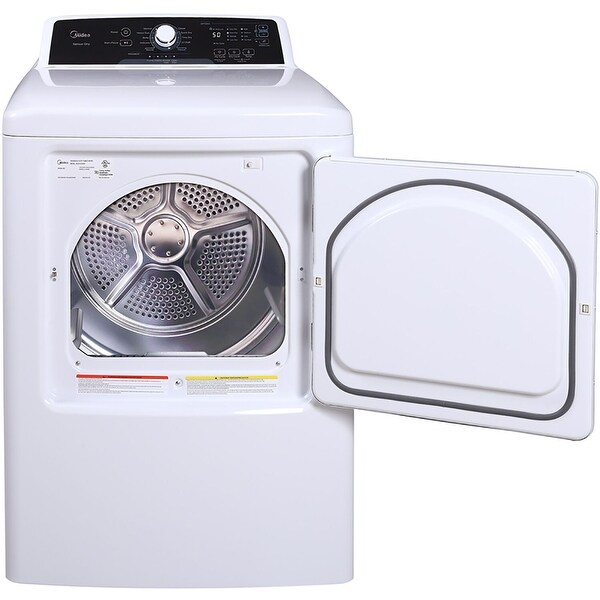 Midea 4.1-Cu. Ft. Top Load Impeller Washer and 6.7-Cu. Ft. Impeller Top Load Electric Dryer in White