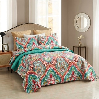 European Floral Quilt Set