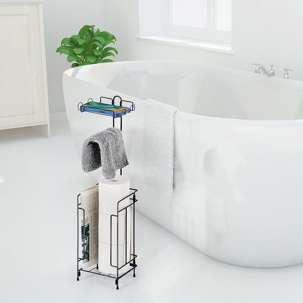 Simple Free Standing Metal Toilet Paper Holder