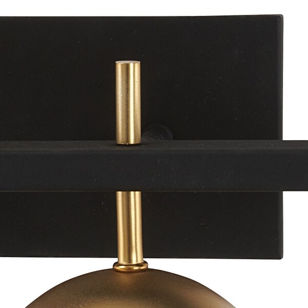 George Kovacs Alluria 2-Light Wall Sconce-Weathered Black/Autumn Gold Finish, Etched Opal Glass Shade