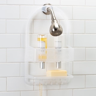 Bath Bliss Molded Shower Caddy in Frosted White - 17.13" x 10.43" x 4.72"