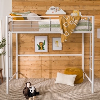 Middlebrook Abner White Metal Full Size Loft Bed