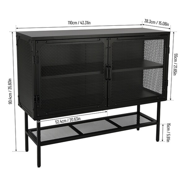 43 inch wide Industrial Metal Sideboard Storage Cabinet