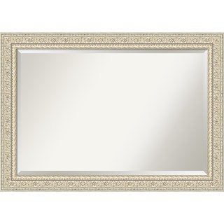 Beveled Wood Wall Mirror - Fair Baroque Cream Frame