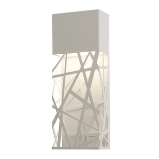 Nikiski 1-light White LED Outdoor Sconce with Frosted Glass Shade by Havenside Home