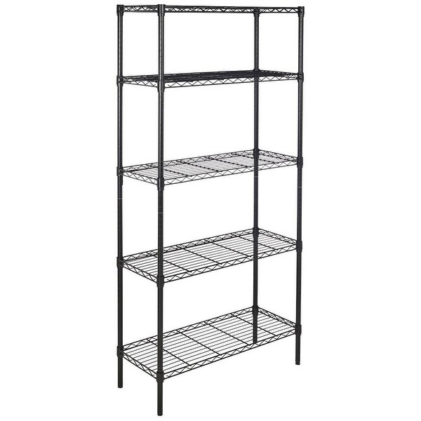 5 Tier Shelving Units Storage Rack Iron Shelving Organization,Black