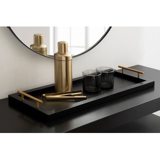 Kate and Laurel Halsey Wood Rectangle Decorative Tray