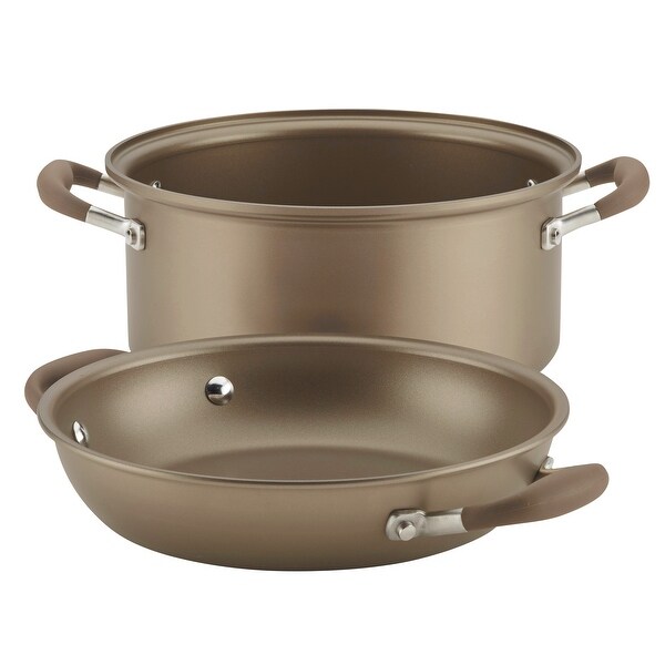 Anolon Advanced Umber 2-in-1 Nonstick 5-Quart Dutch Oven with Everything Pan Lid, 11-Inch