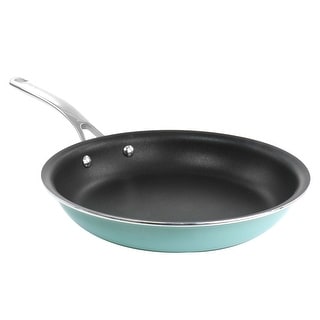 12 Inch Aluminum Nonstick Frying Pan in Turquoise