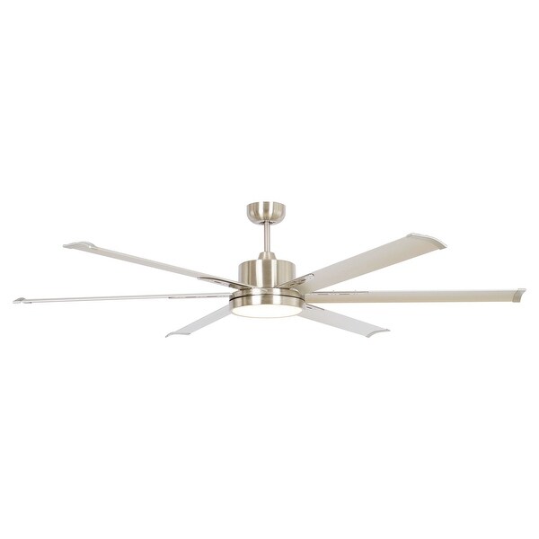 65-inch Nickel Aluminum 6-blade LED Ceiling Fan with Remote