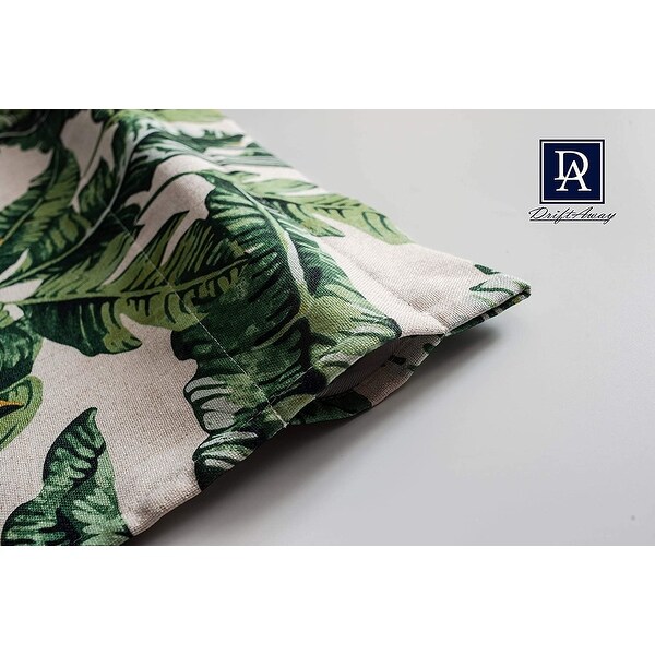 DriftAway Tropical Banana Leaves Botanical Pattern Lined Thermal Insulated Energy Saving Window Curtain Valance