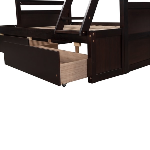 Merax Twin over Full Bunk Bed with 2 Storage Drawers