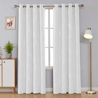 Deconovo Silver Line 52 Width Curtain Panel Pair (2 Panel)