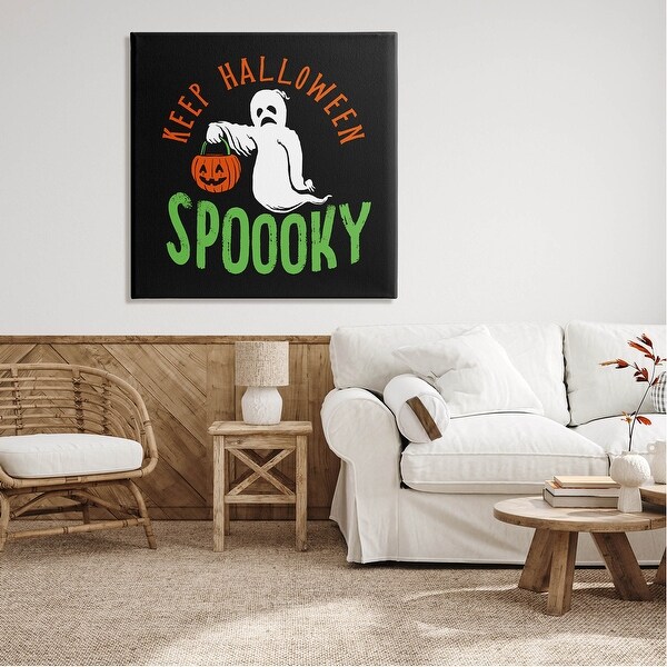 Stupell Keep Halloween Spooky Trick Or Treat Ghost Canvas Wall Art by Buck Wear, Inc.