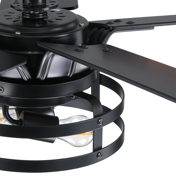 52" Industrial Reversible 5-Blade LED Ceiling Fan with Remote