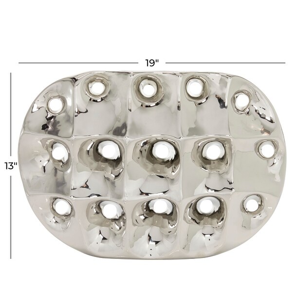 Silver Ceramic Modern Vase 13 x 19 x 3