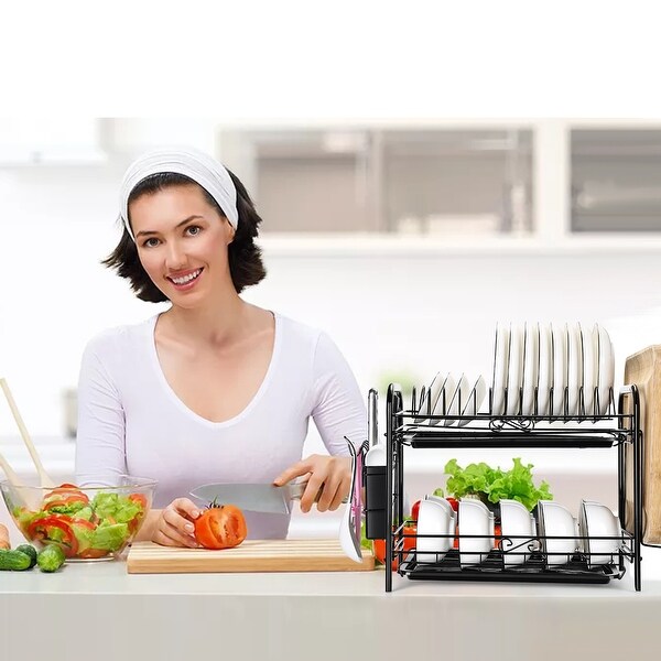 Dish Rack Extra Large Capacity for Cabinet Kitchen Storage - L