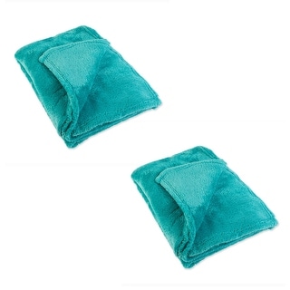 J&M 2-Pack Bright Fuzzy Fleece Throw, 50x60"
