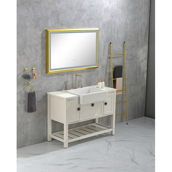 48" Furniture Style Bathroom Vanity Cabinet, Solid Wood Structure
