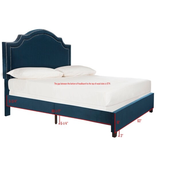 SAFAVIEH Theron Navy Bed (Queen)