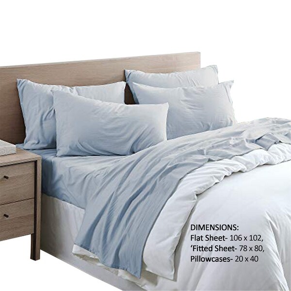 6 Piece King Size Microfiber Fabric Sheet Set with Pocket, Blue