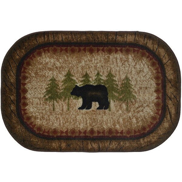 Cozy Cabin Birch Bear Washable Accent Rug
