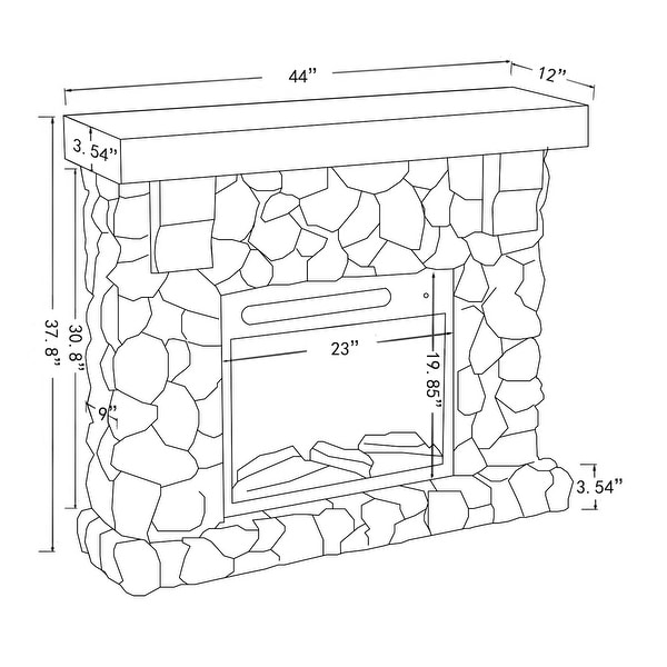 44-inch Faux Stone Freestanding Electric Fireplace