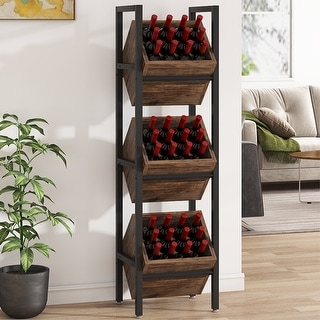 Freestanding Floor Wine Rack Wine Holder Display Shelf for Kitchen, Pantry, Cellar