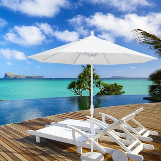 California Umbrella 9' Rd. Fiberglass Rib Market Umbrella Crank Lift with Olefin Fabric, Base Not Included