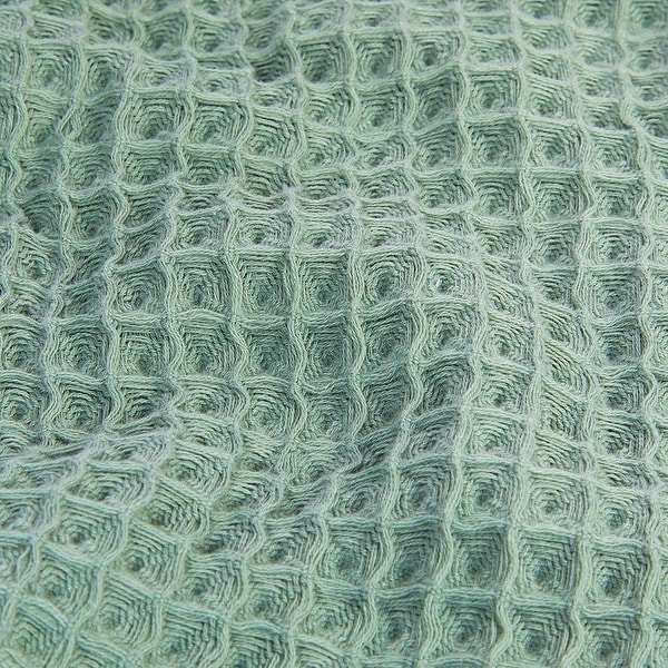 4-Piece 100% Cotton Bath Towel Set - 2 Bath Towels & 2 Hand Towels, Teal Waffle Weave, 2 Sizes