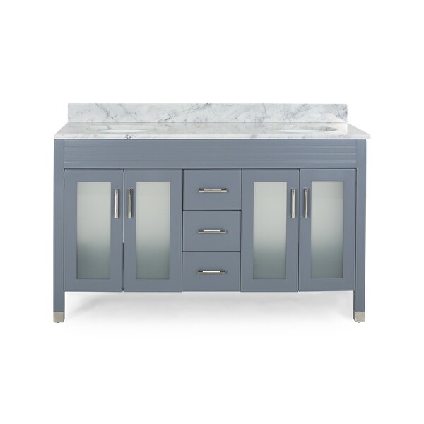 Holdame Wood Double Sink Bathroom Vanity by Christopher Knight Home