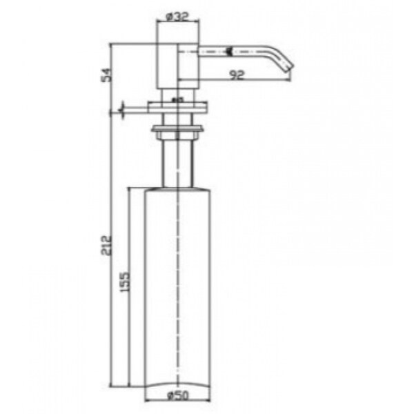 American Imaginations 2.13 in. x 3.15 in. x 2.75 in. Stainless Steel Soap Dispenser - Stainless Steel