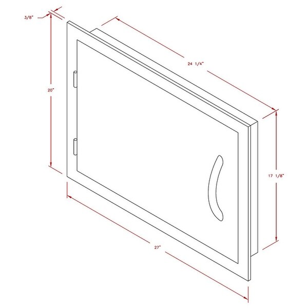 Cal Flame Outdoor Kitchen 27" Stainless Steel Horizontal Storage Door