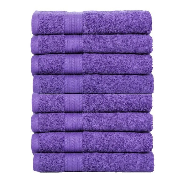 Pure Cotton 600 GSM Hand Towels by Ample Decor- Pack of 8
