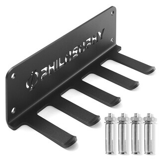 Accessory Rack Organizer, 5 Prong, Wall Mounted Multi-Purpose Storage - Black