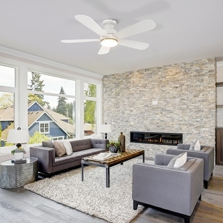 Quest 48-inch Indoor/Outdoor Smart Ceiling Fan, Dimmable LED Light Kit & Remote Control, Works with Alexa/Google Home/Siri