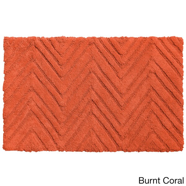 Chevron Cotton Bath Rug in Assorted Colors