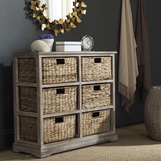 SAFAVIEH Keenan Winter Melody 6-drawer Wicker Basket Storage Chest - 32.1" x 13.4" x 29.5"