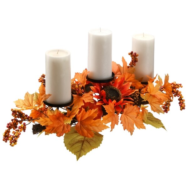 24 inch Harvest Maple Leaf Candleholder - 24"