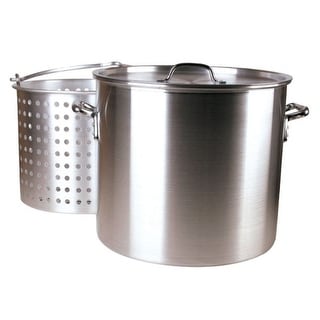 Fleur De Lis Aluminum Boiling Pot 60 qt. Silver