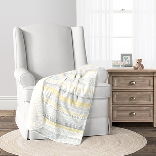 Lush Decor Hygge Geo Soft Sherpa Throw Blanket - 40" x 30"
