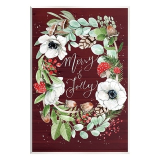 Stupell Merry & Jolly Seasonal Mushroom Wreath Wall Plaque Art by Caverly Smith