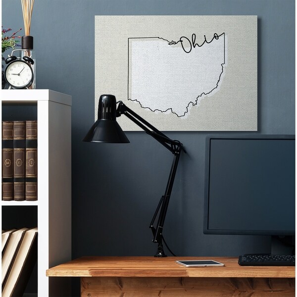 Stupell Industries Ohio Home State Map Neutral Print Design,16x20, Proudly Made in USA - Multi-Color