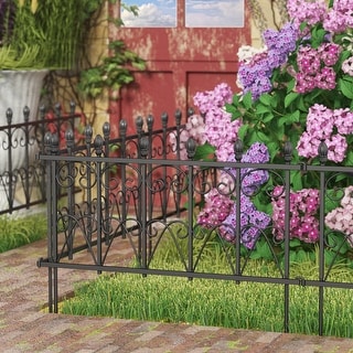 Fence Decorative Patio Fencing Garden Edging Border(Set of 4 Panels)