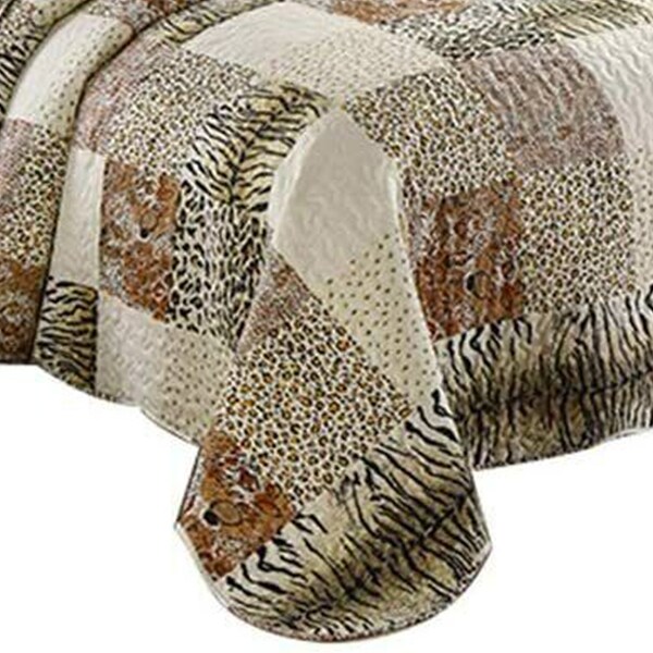 3 Piece Quilted Bedspread Leopard Print Quilt Quilt Set Bedding Queen