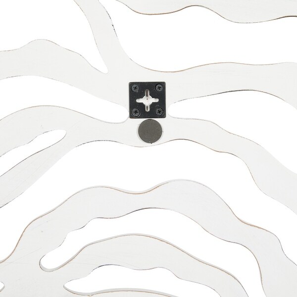 The Novogratz White Wood Carved Floral Wall Mirror with Cutout Design - 45 x 1 x 45Round