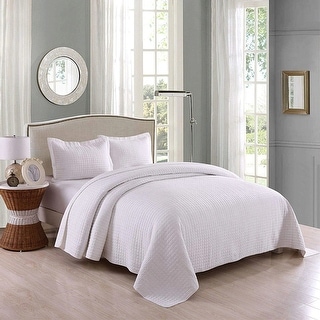 100% White Cotton Quilt Set Bedspread Coverlet Queen Oversize
