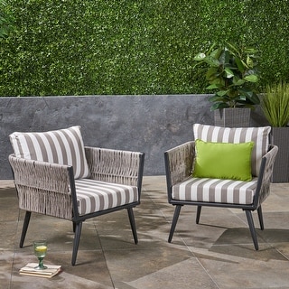 Oceanus Wicker and Aluminum Outdoor Club Chair by Christopher Knight Home
